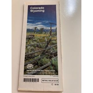Colorado Wyoming AAA 1994 Vintage Travel Guide Road Map